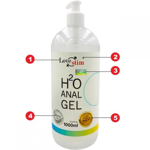 H2O ANAL GEL 1000ml WYRÓŻNIONY ŻEL ANALNY