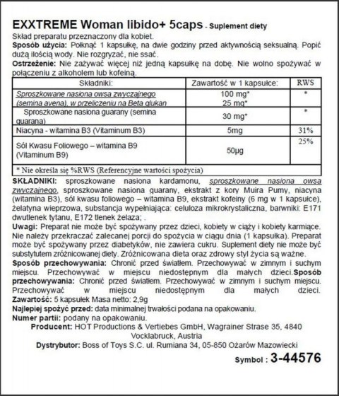 Supl.diety-eXXtreme Libido caps woman 1x5 Stk.