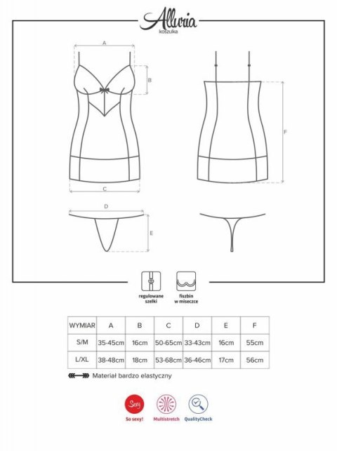 Bielizna-Alluria koszulka i stringi L/XL
