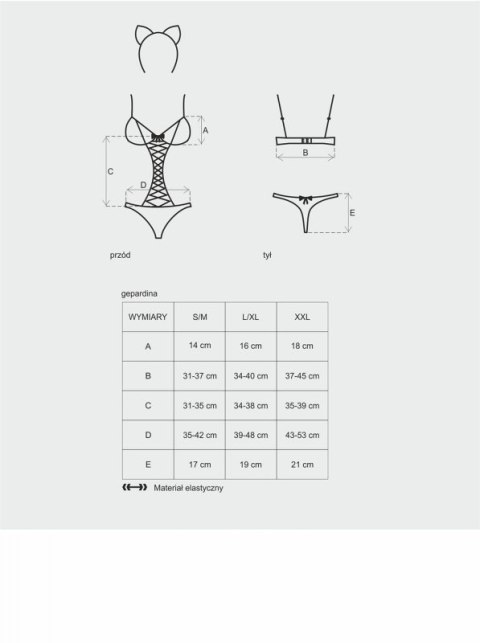 Bielizna-Gepardina kostium 3-częściowy L/XL