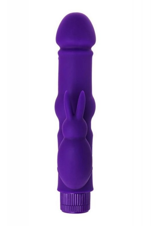 A-TOYS, Vibrator with clitoral stim, Silicone, Purple, 18 cm