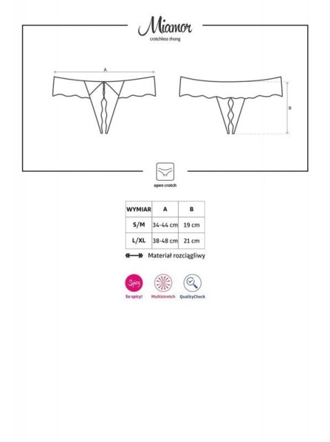 Bielizna- Miamor stringi otwarte czarne XXL