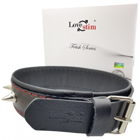 Obroża damska z ćwiekami skóra naturalna