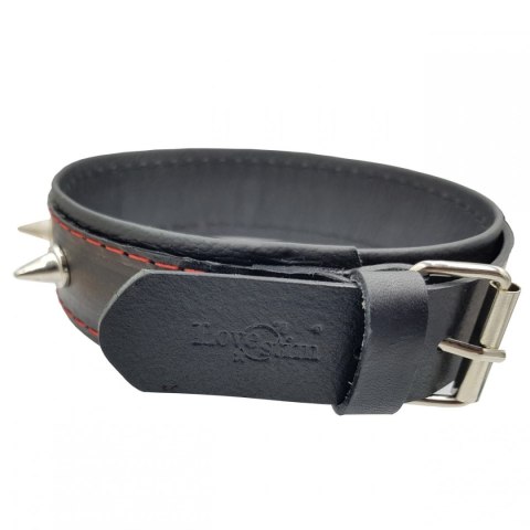 Obroża damska z ćwiekami skóra naturalna