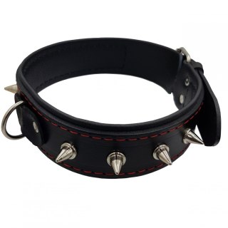 Obroża męska z ćwiekami skóra naturalna