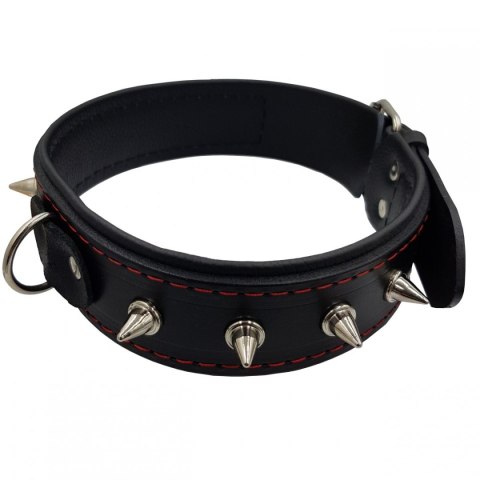 Obroża męska z ćwiekami skóra naturalna