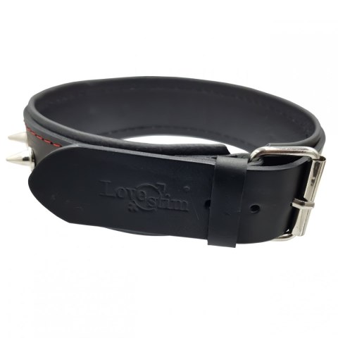 Obroża męska z ćwiekami skóra naturalna