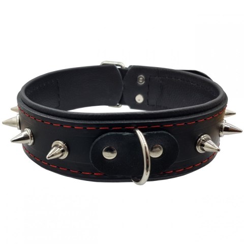 Obroża męska z ćwiekami skóra naturalna