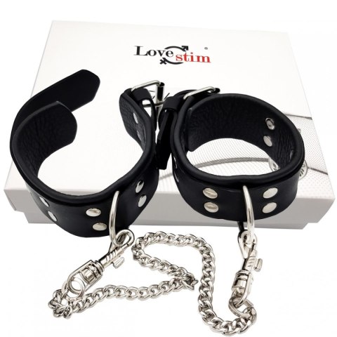 Skórzane kajdanki męskie na ręce z regulacją