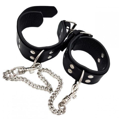 Skórzane kajdanki męskie na ręce z regulacją