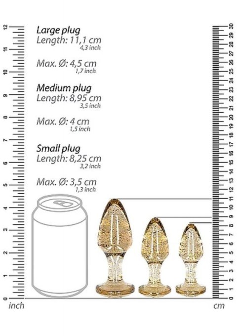Acrylic Goldchip Butt Plug Set - Gold