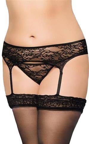 Garterbelt 3316 - Plus Size - black 3XL