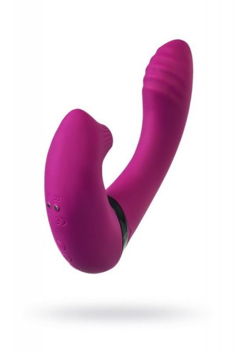 JOS Vibrator with clitoral stimulator JOS Spin, silicone, purple, 23 cm