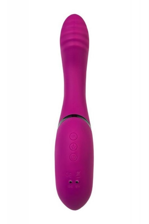 JOS Vibrator with clitoral stimulator JOS Spin, silicone, purple, 23 cm
