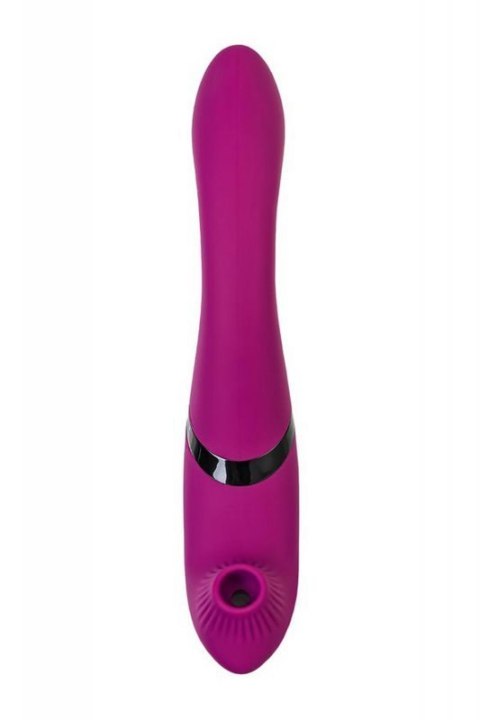 JOS Vibrator with clitoral stimulator JOS Spin, silicone, purple, 23 cm