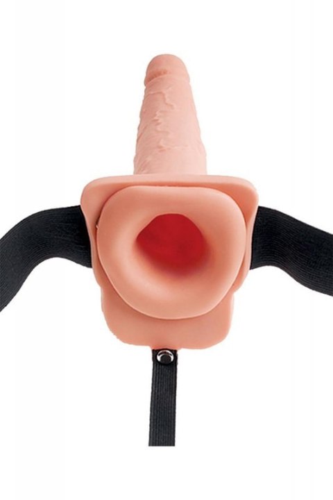 FETISH FANTASY SERIES 7 INCH SQUIRTING HOLLOW STRAP-ON LIGHT