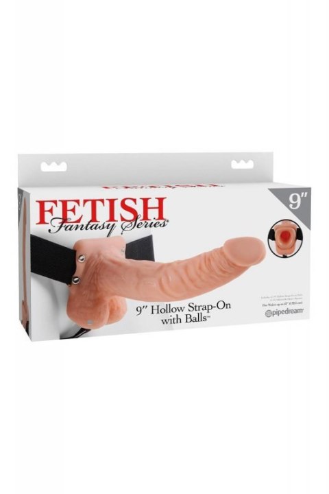 FETISH FANTASY SERIES 9 INCH HOLLOW STRAP-ON WITH BALLS LIGHT