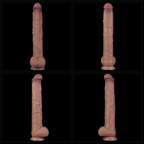 14.5'' Dual Layered Bendable Silicone Cock XXL(Flesh)