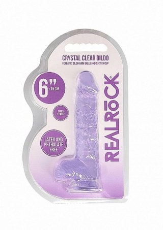 6"" / 15 cm Realistic Dildo With Balls - Purple