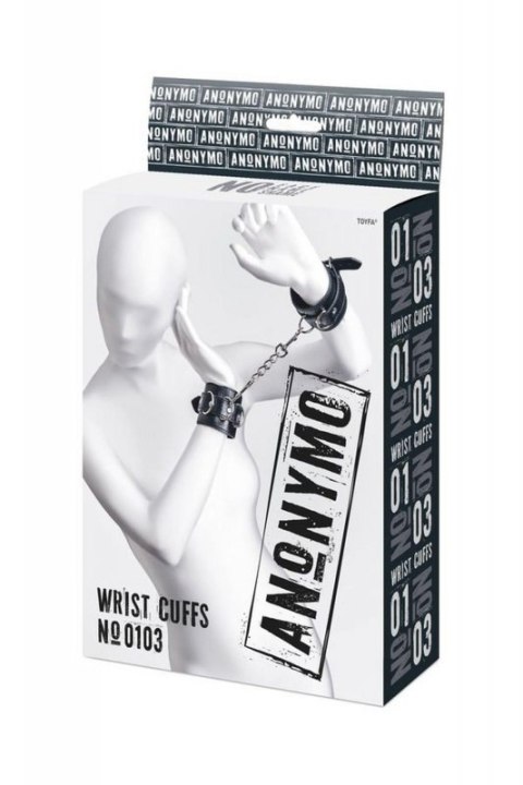Anonymo handcuffs, PU leather, black