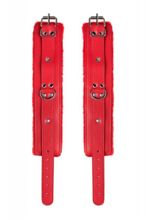 Anonymo handcuffs, PU leather, red, 27 cm