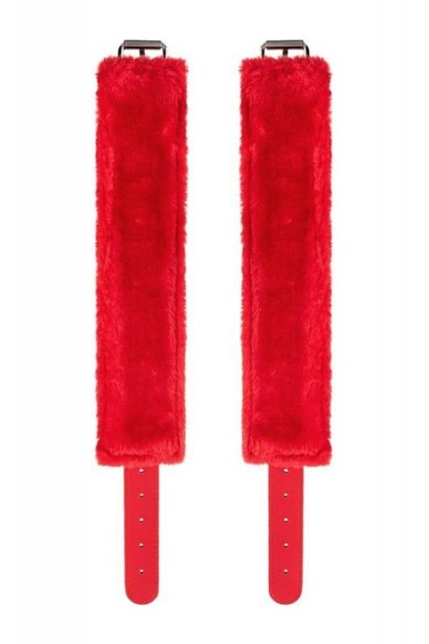 Anonymo handcuffs, PU leather, red, 27 cm