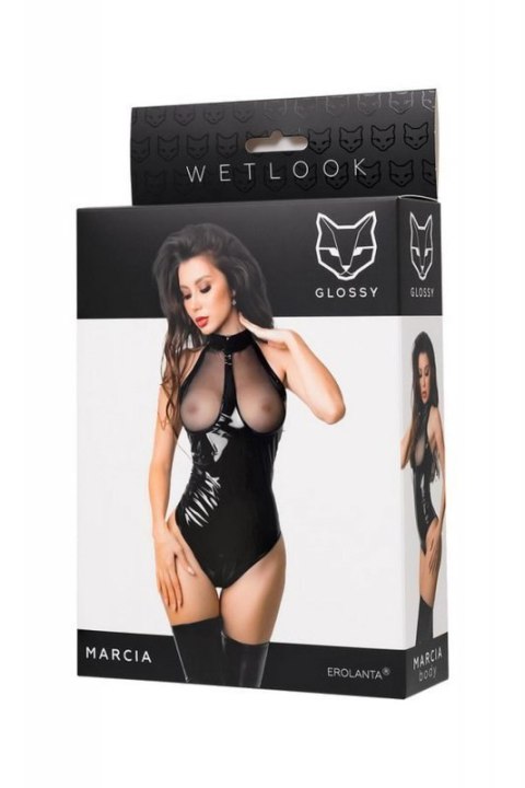Glossy Marcia Wetlook Bodysuit, L