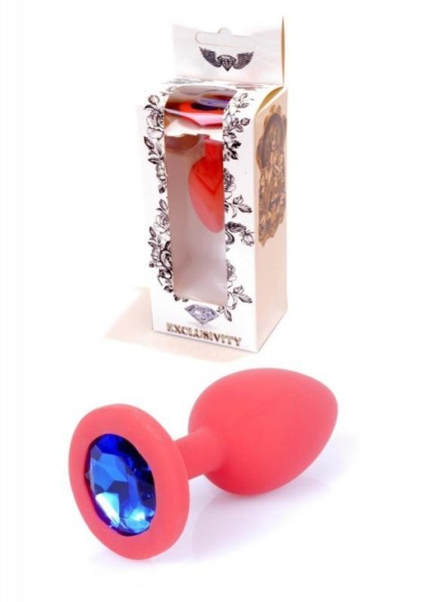 Plug-Jewellery Red Silicon PLUG Small- Blue Diamond