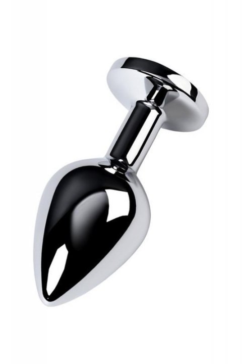 Silver anal plug with gem, turquoise