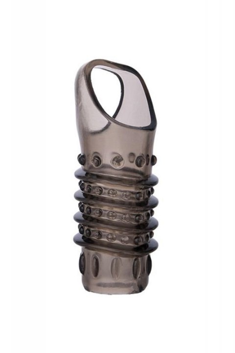 ToyFa XLover, Penis sleeve, for enlargement, TPE, transparent black, 10,5 cm