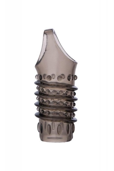 ToyFa XLover, Penis sleeve, for enlargement, TPE, transparent black, 10,5 cm