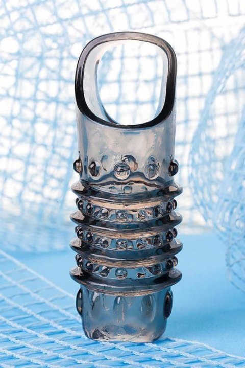 ToyFa XLover, Penis sleeve, for enlargement, TPE, transparent black, 10,5 cm