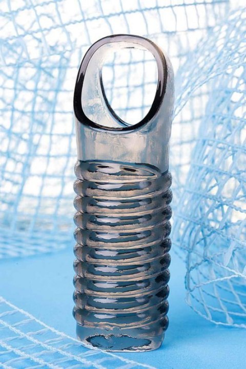 ToyFa XLover, Penis sleeve, for enlargement, TPE, transparent black, 11 cm