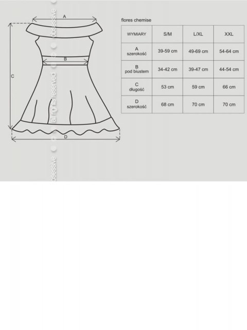 Bielizna-Flores koszulka i stringi czarna L/XL