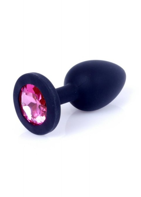 Plug-Jewellery Black Silicon PLUG Small- Pink Diamond